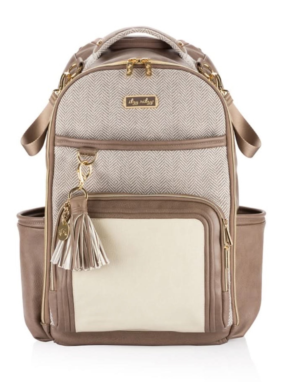 ITZY RITZY Boss Plus™ Large Diaper Bag Backpack in Vanilla Latte